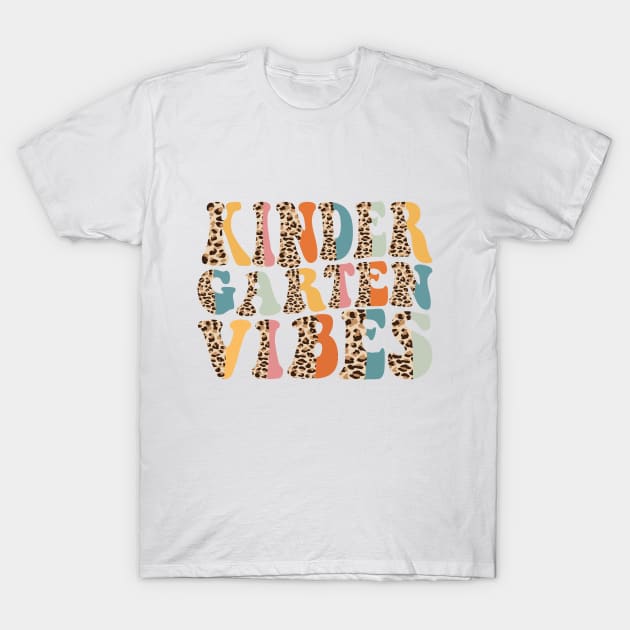 Funny Leopard kindergarten Grade Vibes Retro Back To School T-Shirt by HBart